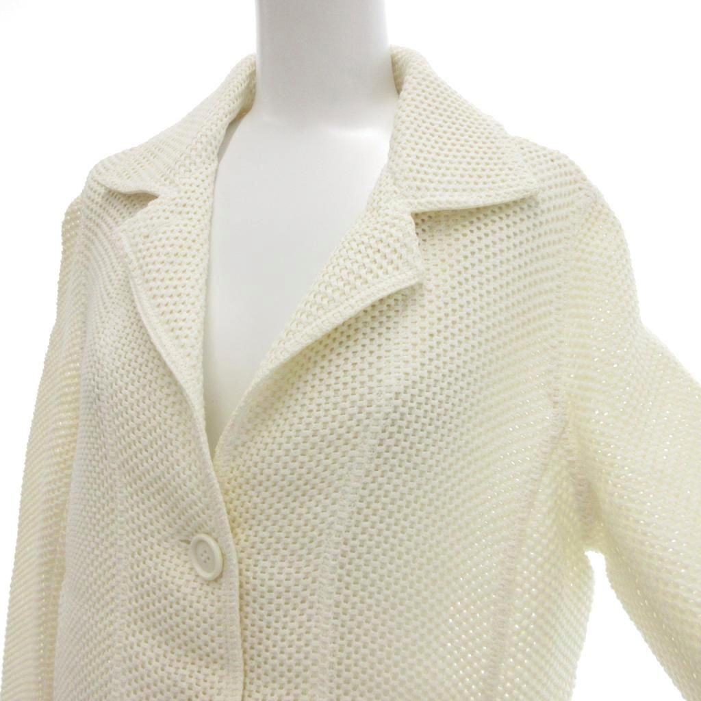 アクリス AKRIS ニットジャケット シングル 白 ホワイト /UO - メルカリ