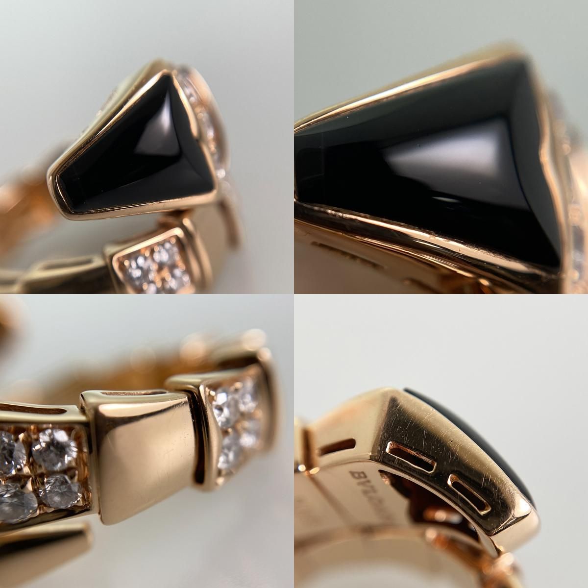 ブルガリ BVLGARI セルペンティ ヴァイパー K18PG オニキス 11号(51