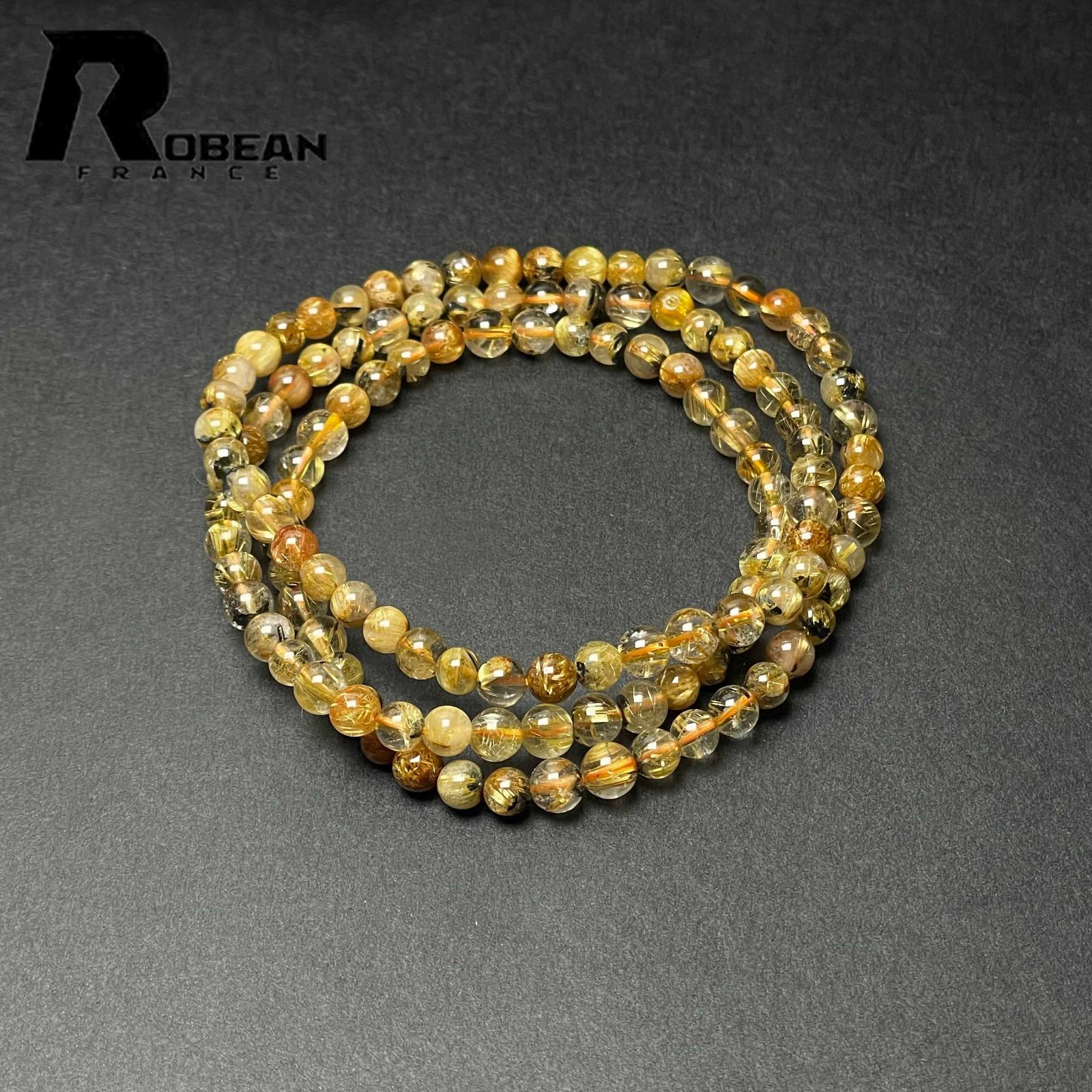 限定1個】希少 EU製 ☆ROBEAN・太陽花タイチンルチル☆黄金針水晶 金運