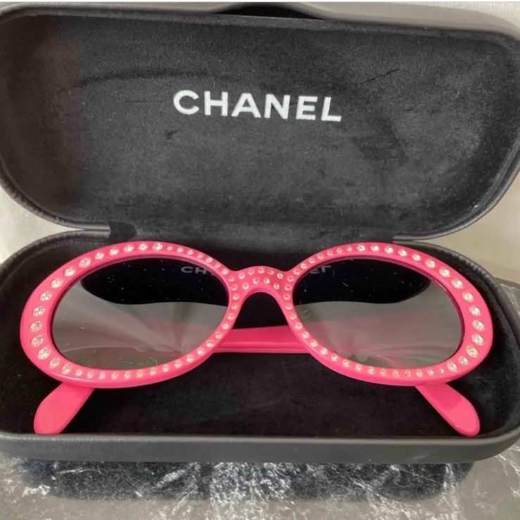 CHANEL ヴィンテージ　サングラス 激レア シャネル ヴィンテージ サングラス メガネ ピンク ライン