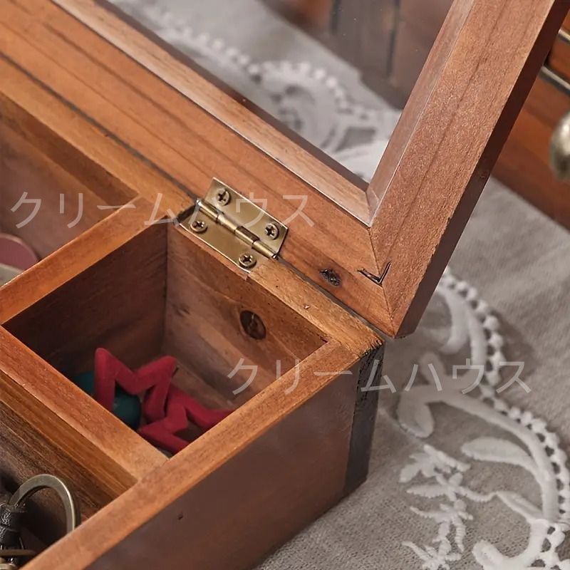 新しい未使用 木製 ジュエリーボックス アクセサリーケース 収納