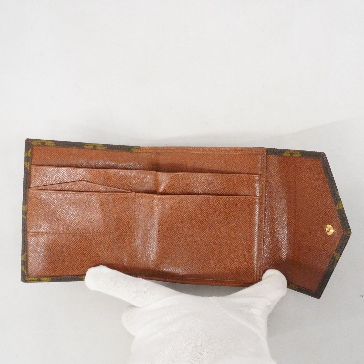 6ad3574】ルイヴィトン 三つ折り財布 モノグラム ポルトモネ ビエ