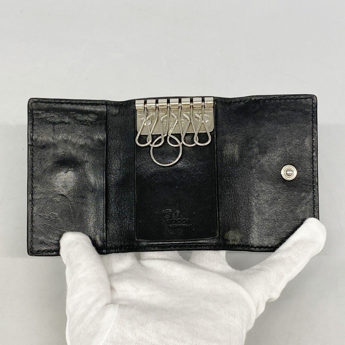 6ad3913-k】グッチ キーケース マイクログッチシマ 150402 レザー