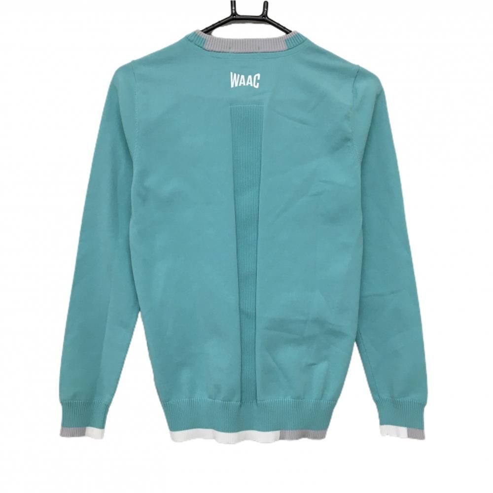 美品】ワック セーター ミントブルー系 ニット ロゴ レディース 2(M