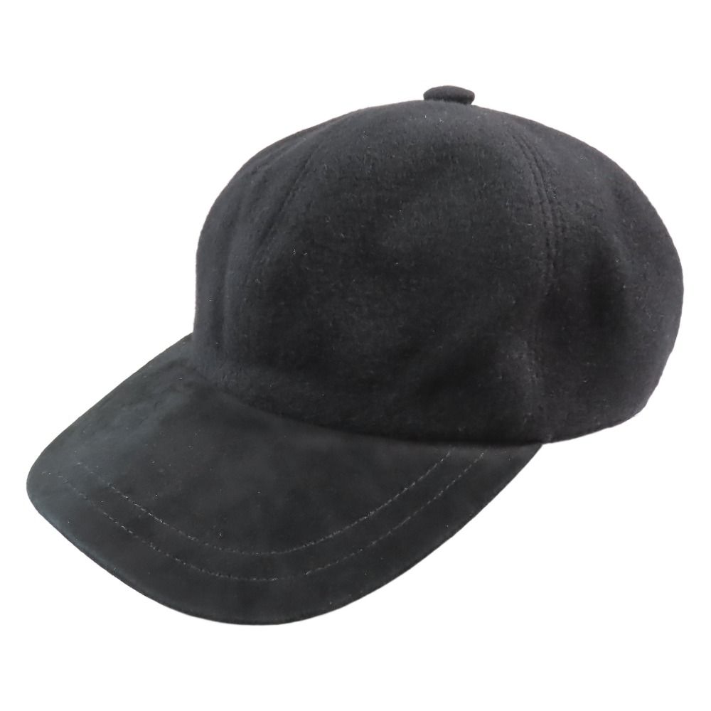 良品 Berluti ベルルッティ カシミヤ100％ キャップ レザーロゴパッチ