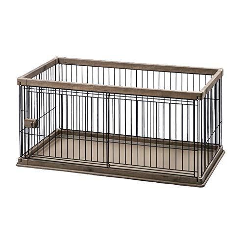 アイリスオーヤマ 犬 サークル ウッディサークル ロータイプ ブラウン 中型犬用 幅120×奥行66.5×高さ55.5cm PWSR-1260L
