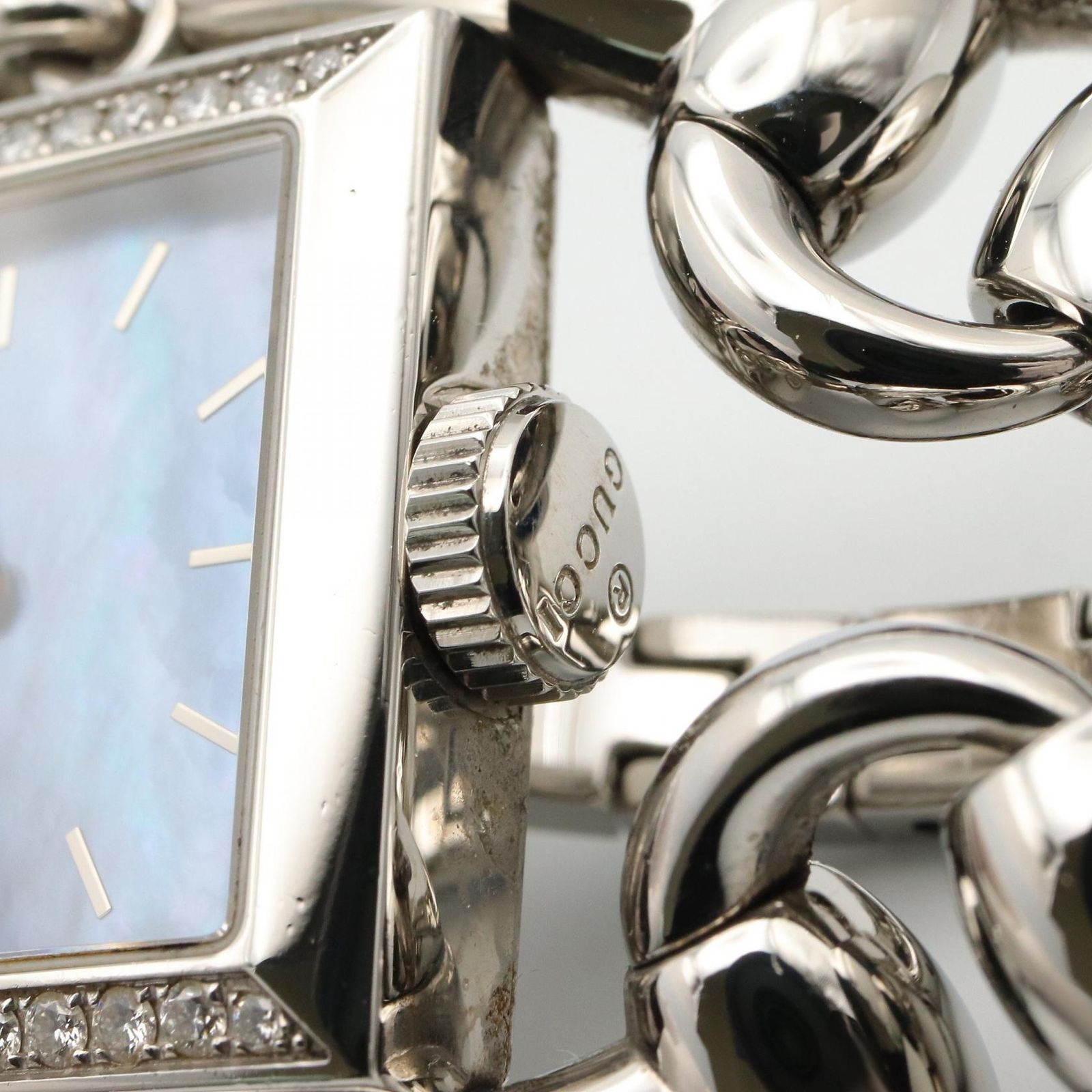 グッチ GUCCI 腕時計 シニョーリア 116.3 ブルーシェル ステンレス