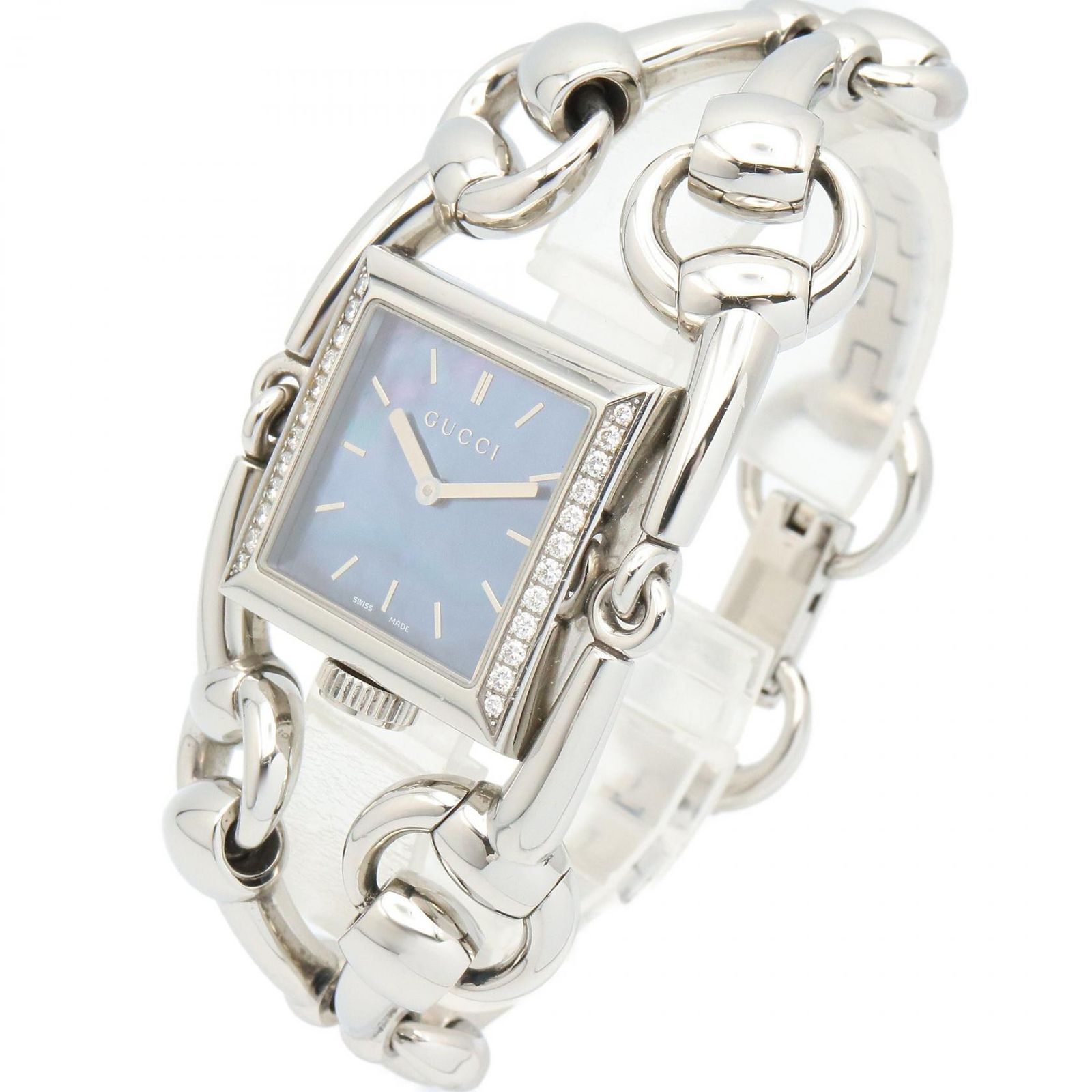 グッチ GUCCI 腕時計 シニョーリア 116.3 ブルーシェル ステンレス
