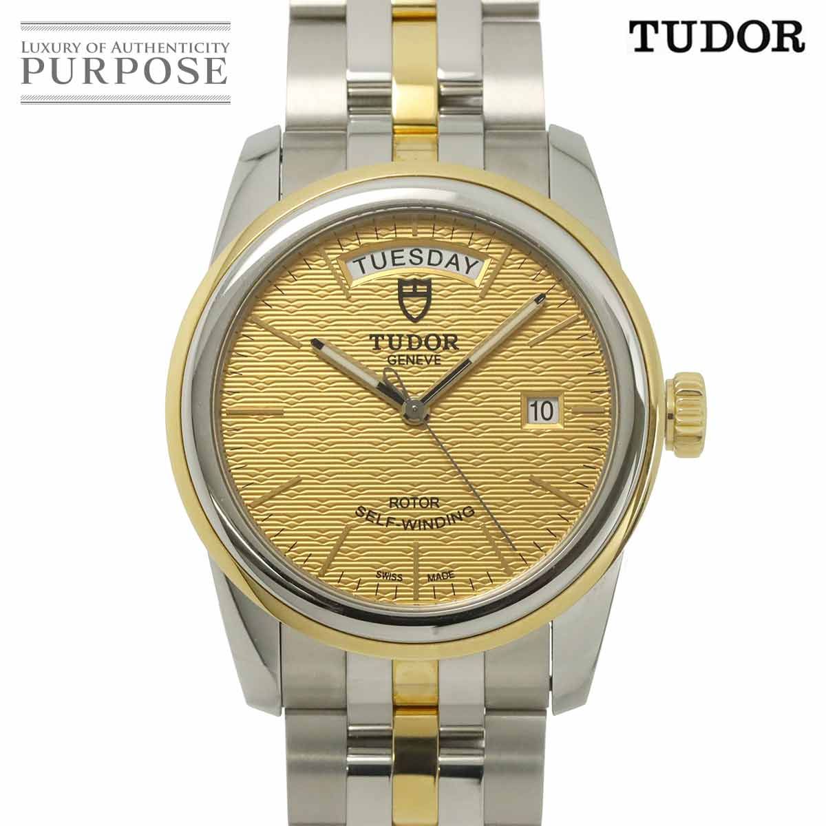 チューダー チュードル TUDOR グラマーデイトデイ コンビ 56003 メンズ 腕時計 ゴールド YG 自動巻き ウォッチ Glamour Dateday 90310495
