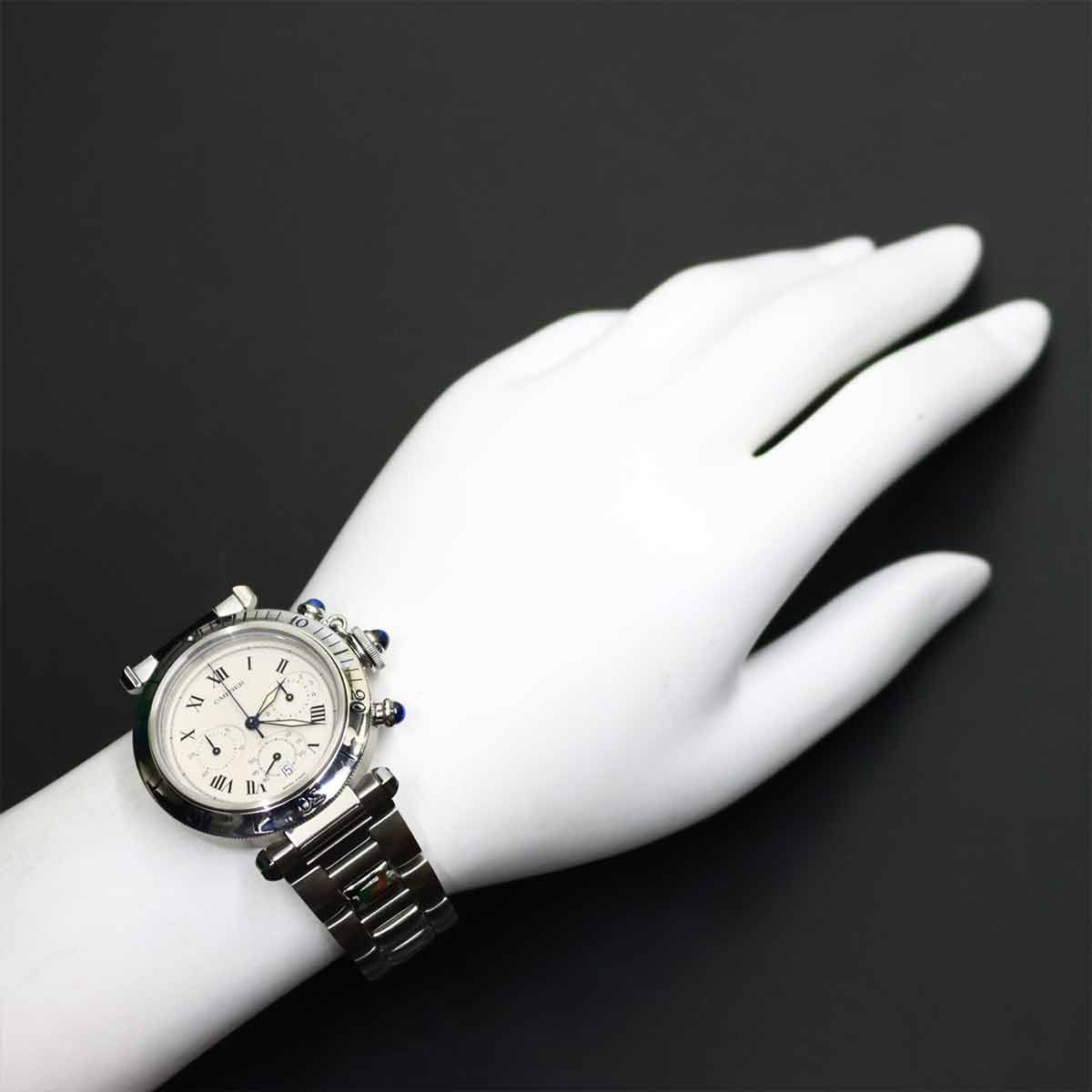 カルティエ Cartier パシャ 38mm クロノグラフ W31018H3 メンズ 腕時計 