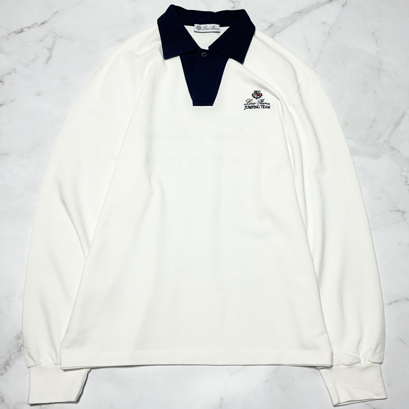 美品◎LoroPiana ロロピアーナ 半袖ポロシャツ ホワイト 白 イタリア製 Loro Piana ロロピアーナ メンズ半袖ポロシャツ T-シャツ トップス