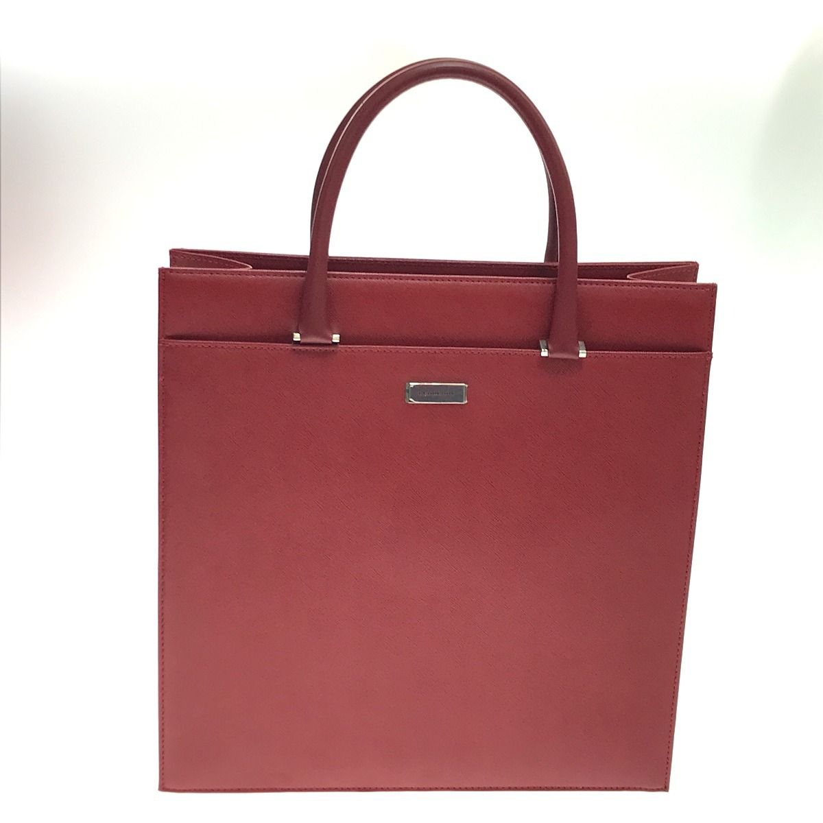 BURBERRY バーバリー トートバッグ レザー スクエア レッド - メルカリ