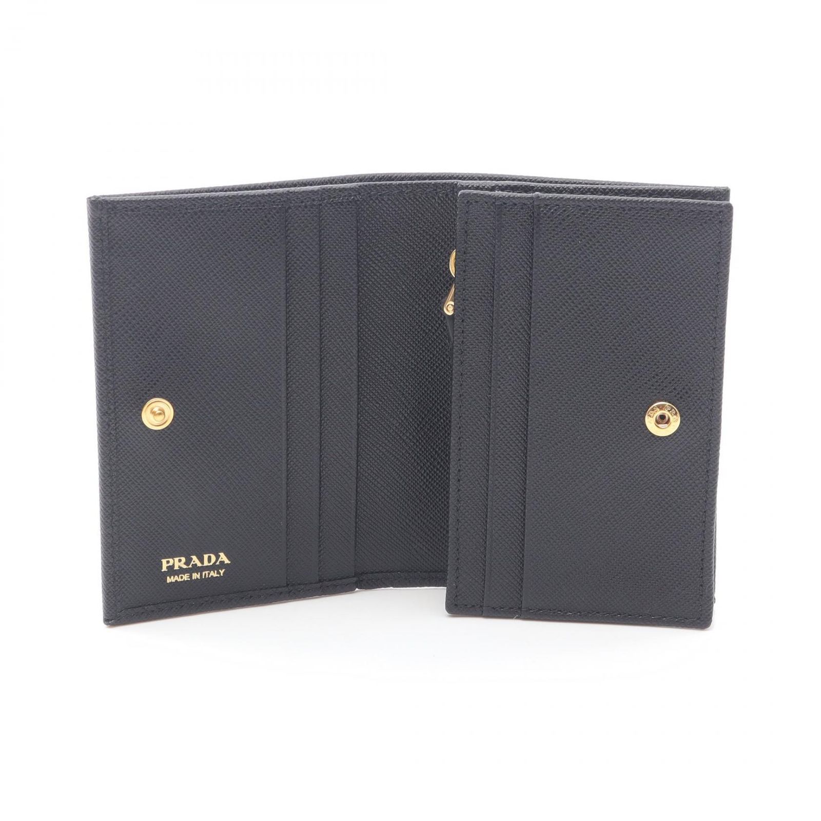 プラダ PRADA 二つ折り財布 SAFFIANO TRIANG 1MV021QHHF0002 ブラック 
