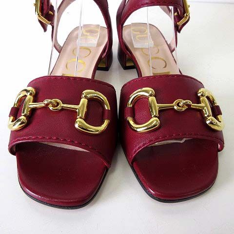 グッチ GUCCI サンダル ホースビット アンクルストラップ 本革 レザー