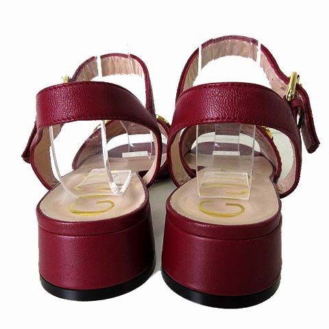 グッチ GUCCI サンダル ホースビット アンクルストラップ 本革 レザー