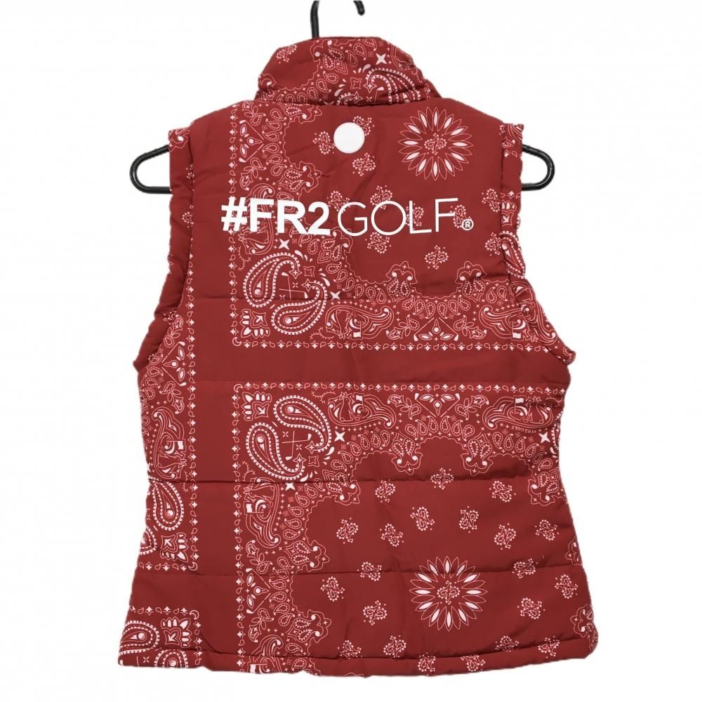 超美品】エフアールツー 中綿ベスト レッド×白 総柄 ペイズリー
