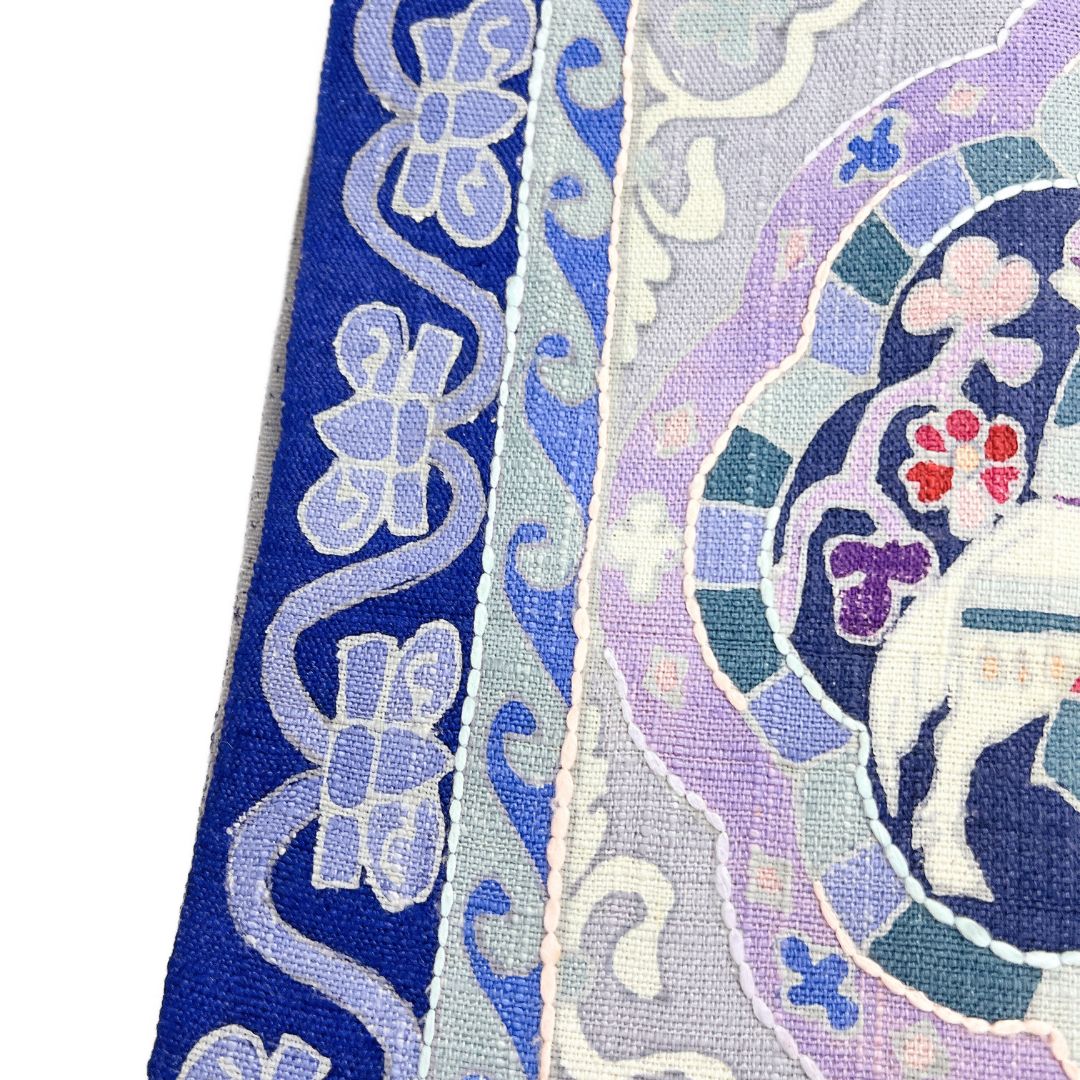 名古屋帯 紬 王様 馬 唐草 花 着物 014b d ms - メルカリ