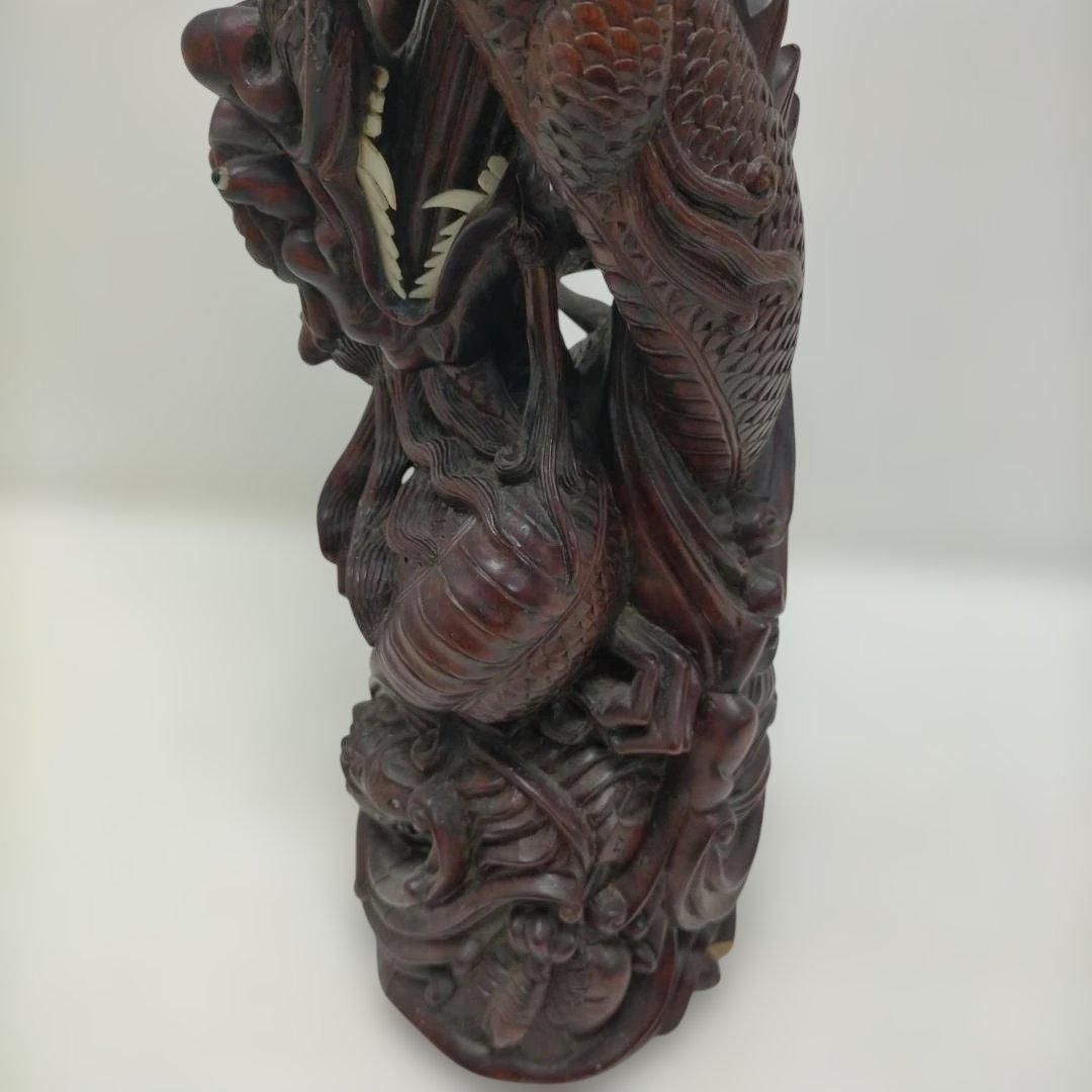 骨董品 木彫 彫刻 童子と龍 立体彫刻 古美術 置物 飾り物 インテリア 骨董品 木彫 彫刻 童子と龍 立体彫刻 古美術 置物 飾り物 インテリア