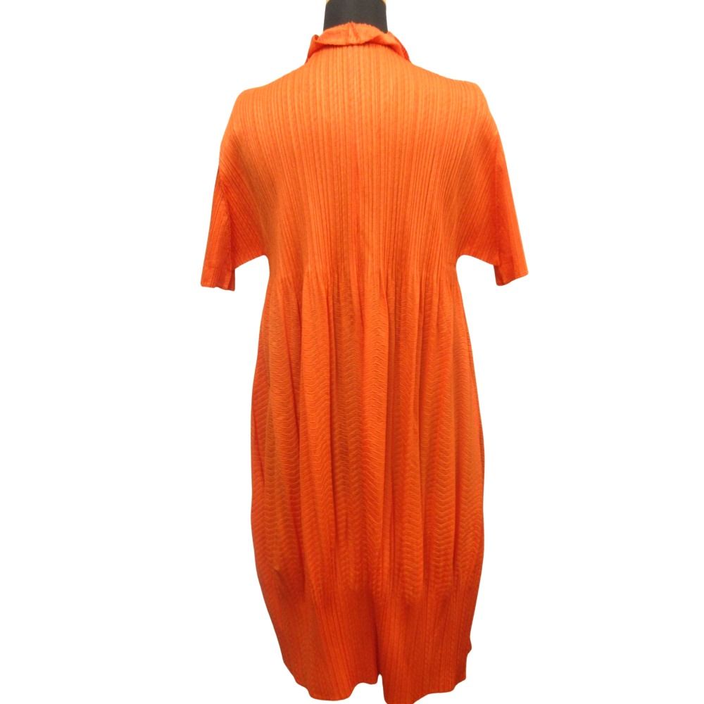 プリーツプリーズ イッセイミヤケ 長袖カットソー ロンＴ オレンジ プリーツプリーズ イッセイミヤケ 長袖カットソー ロンT オレンジ