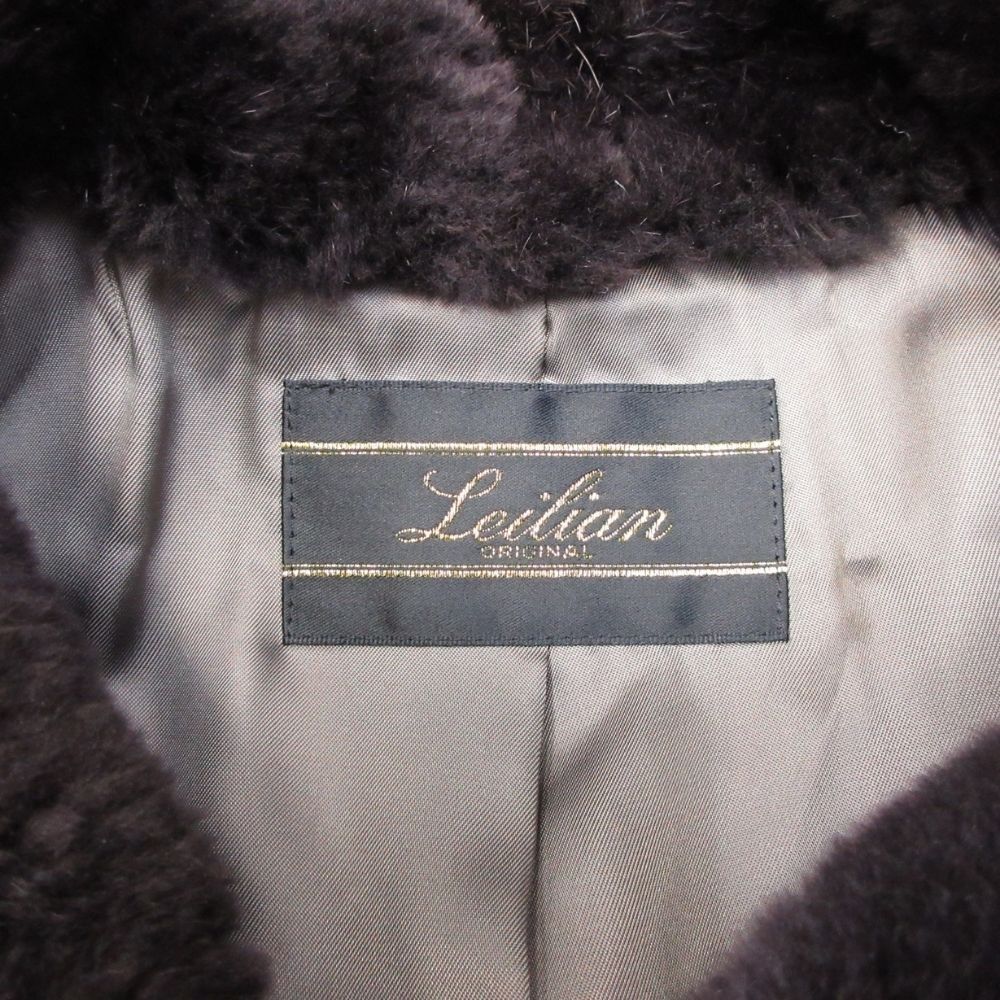 美品 Leilian レリアン ヌートリアファー襟 カシミヤ ロングコート