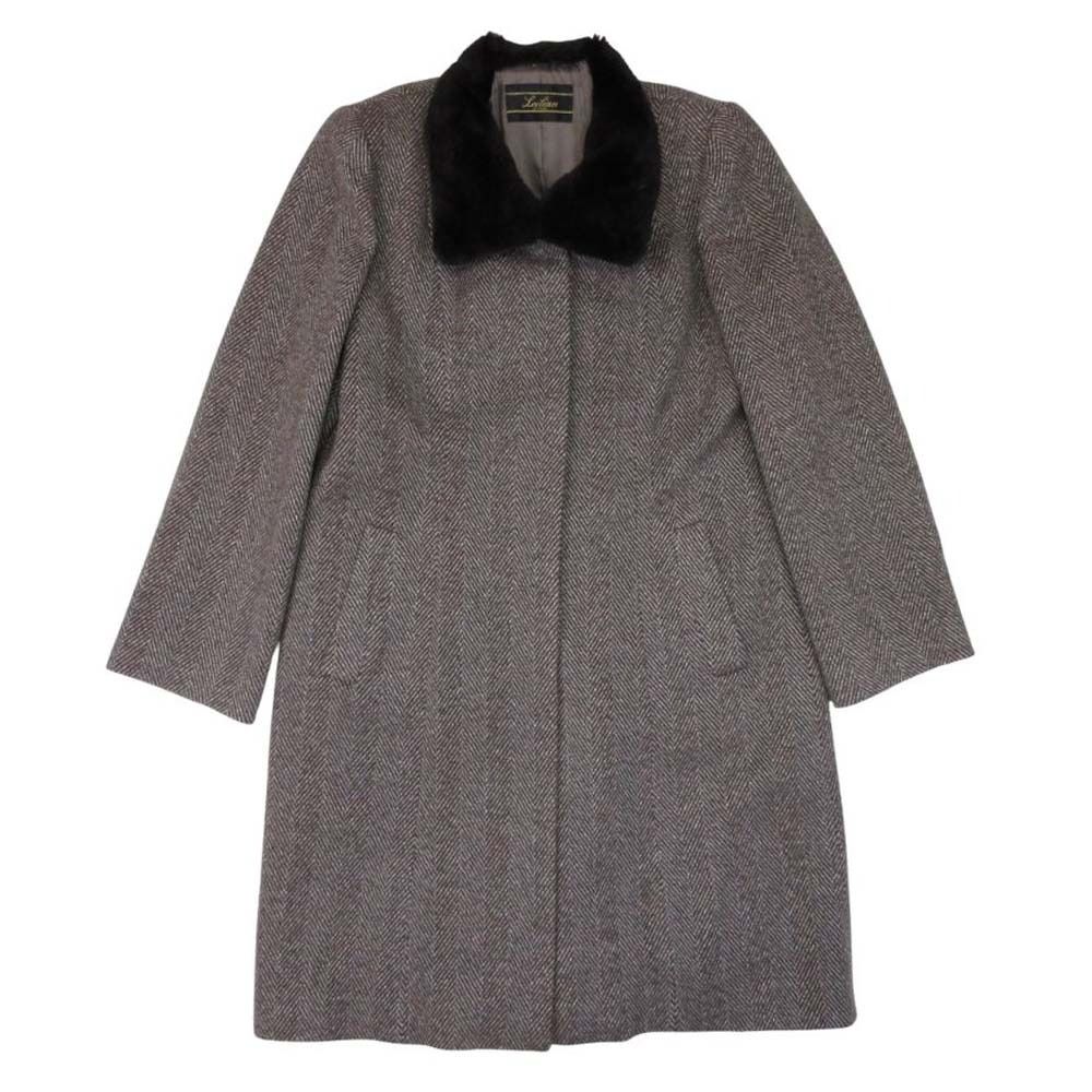 美品 Leilian レリアン ヌートリアファー襟 カシミヤ ロングコート