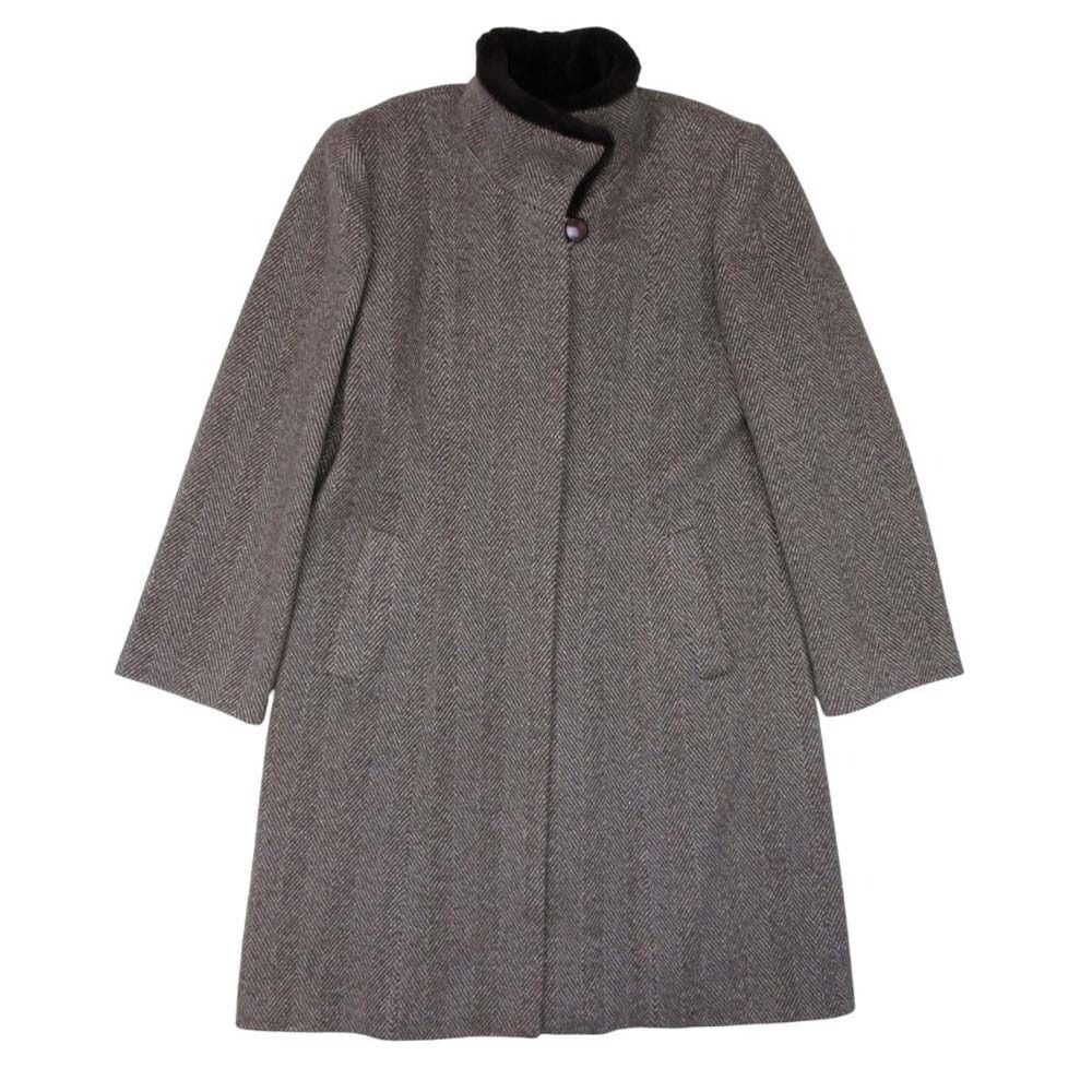 美品 Leilian レリアン ヌートリアファー襟 カシミヤ ロングコート