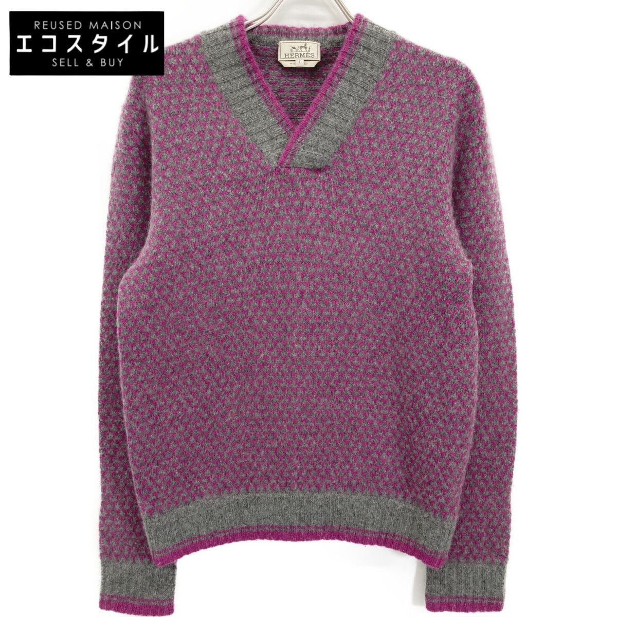 【カシミヤ100%】 HERMES エルメス ニット セーター バランタイン製 3e8d08739f785fa939f52218ae527c