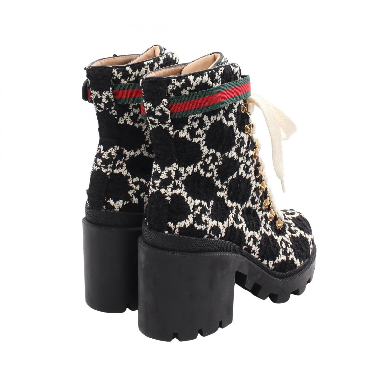 ら*び様 美品【GUCCI】グッチ ブーツGG柄 シェリーライン ブーティ 23 グッチ GUCCI ブーツ GG柄 シェリーライン ファブリック ブーツ