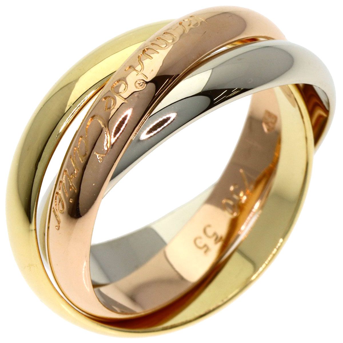 CARTIER カルティエ トリニティ #55 リング・指輪 K18YG K18PG K18WG