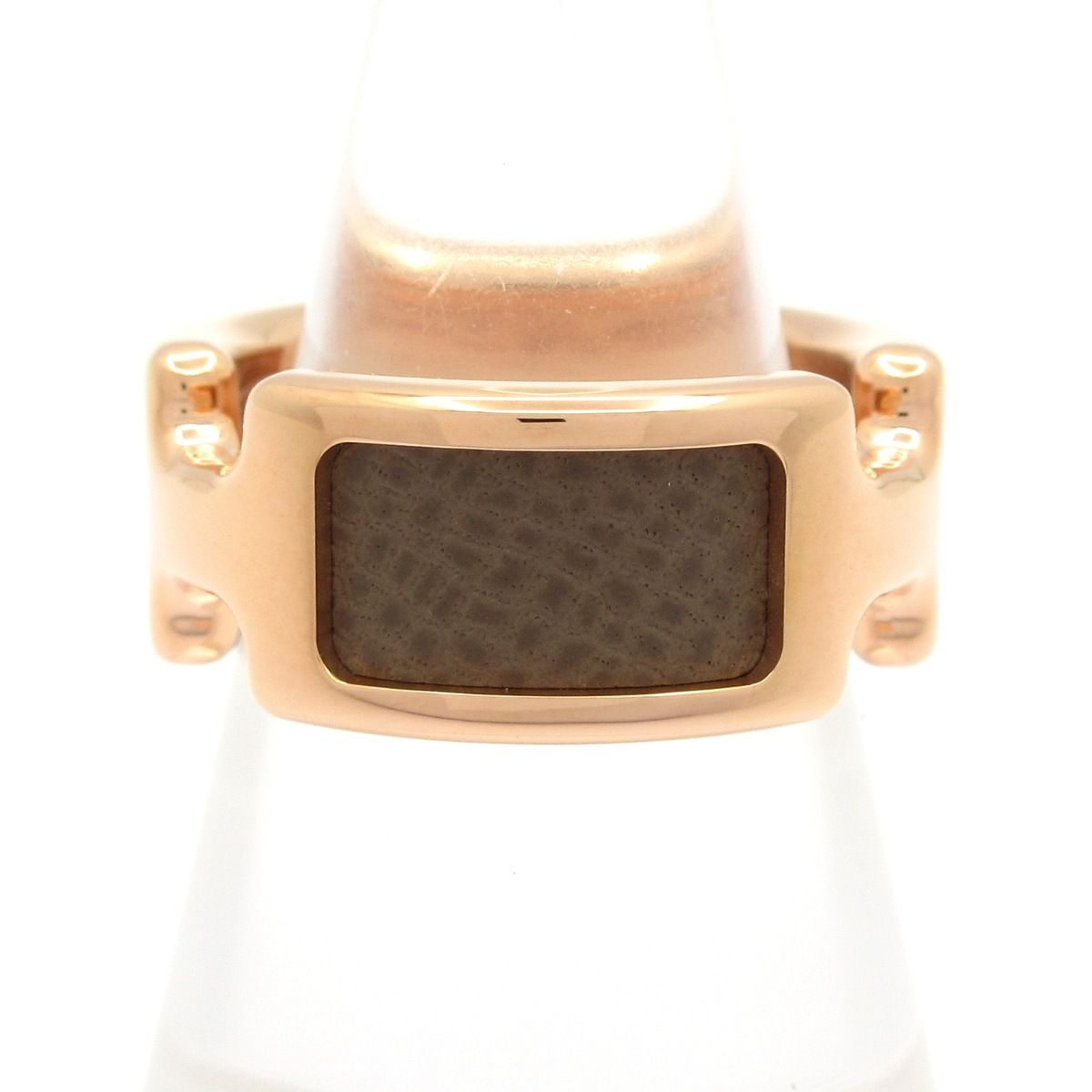 HERMES(エルメス) リング S美品 オランプPM ピンクゴールド×エトゥープ