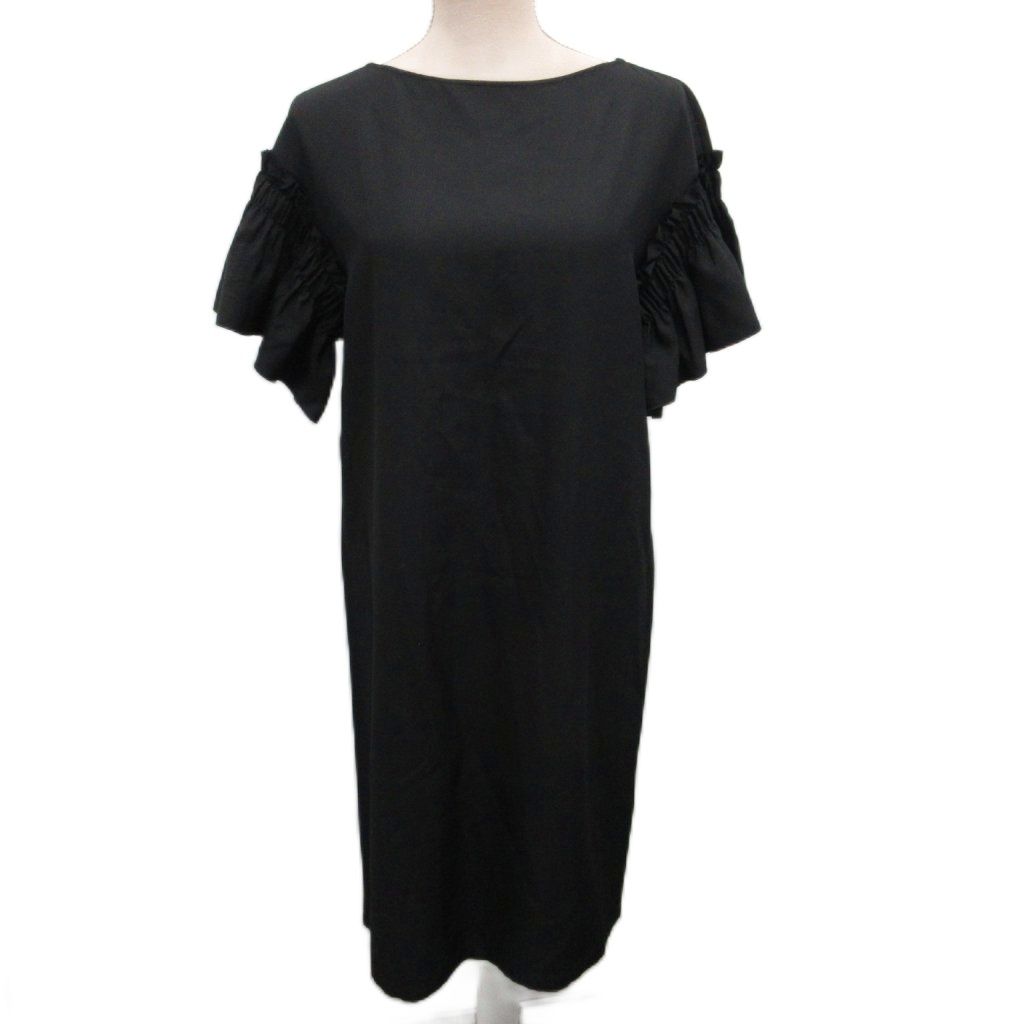 Salvatore Ferragamo ブラック 半袖ワンピース　38 サルヴァトーレフェラガモ Salvatore Ferragamo シルクワンピース 半袖