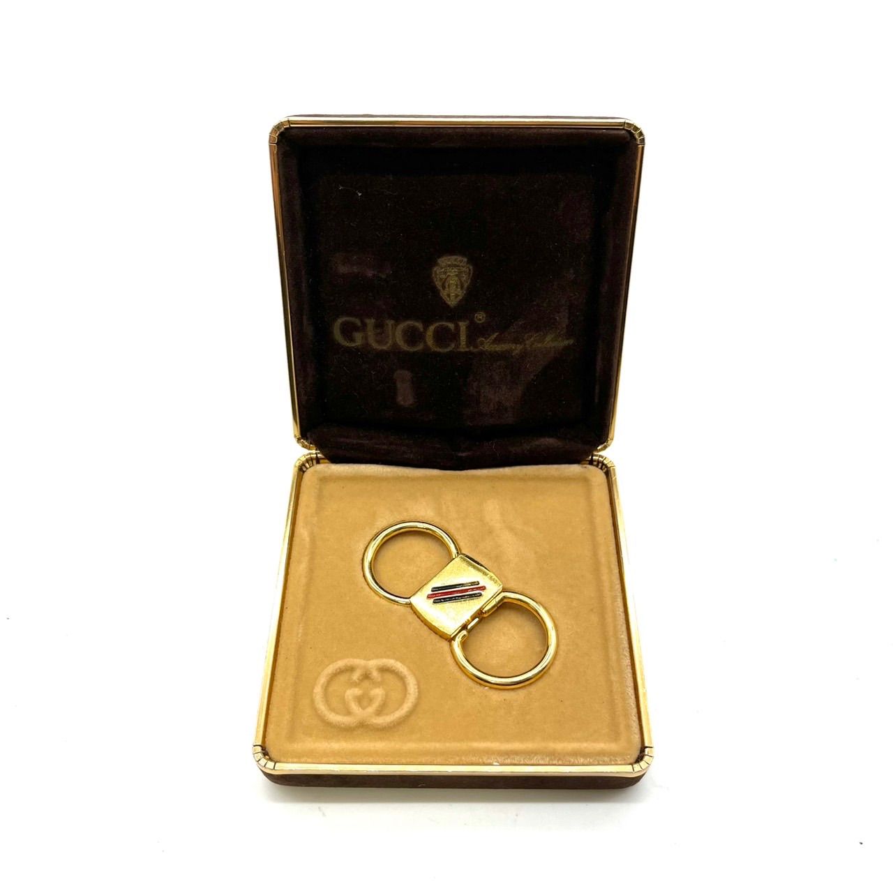 良品】GUCCI vintage keyling sherry line gold parts unisex グッチ