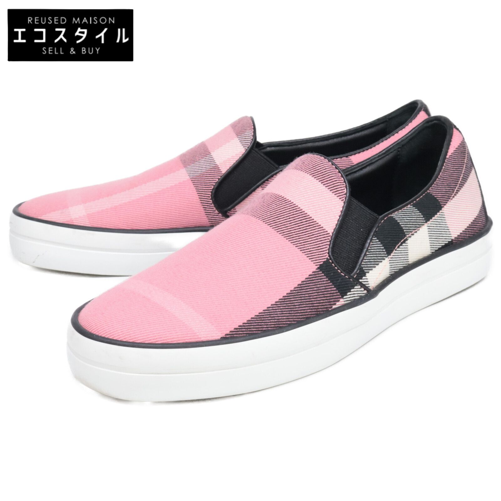 【未使用】Burberry スリッポンシューズ BURBERRY LONDON バーバリーロンドン 【美品】ハウスチェック