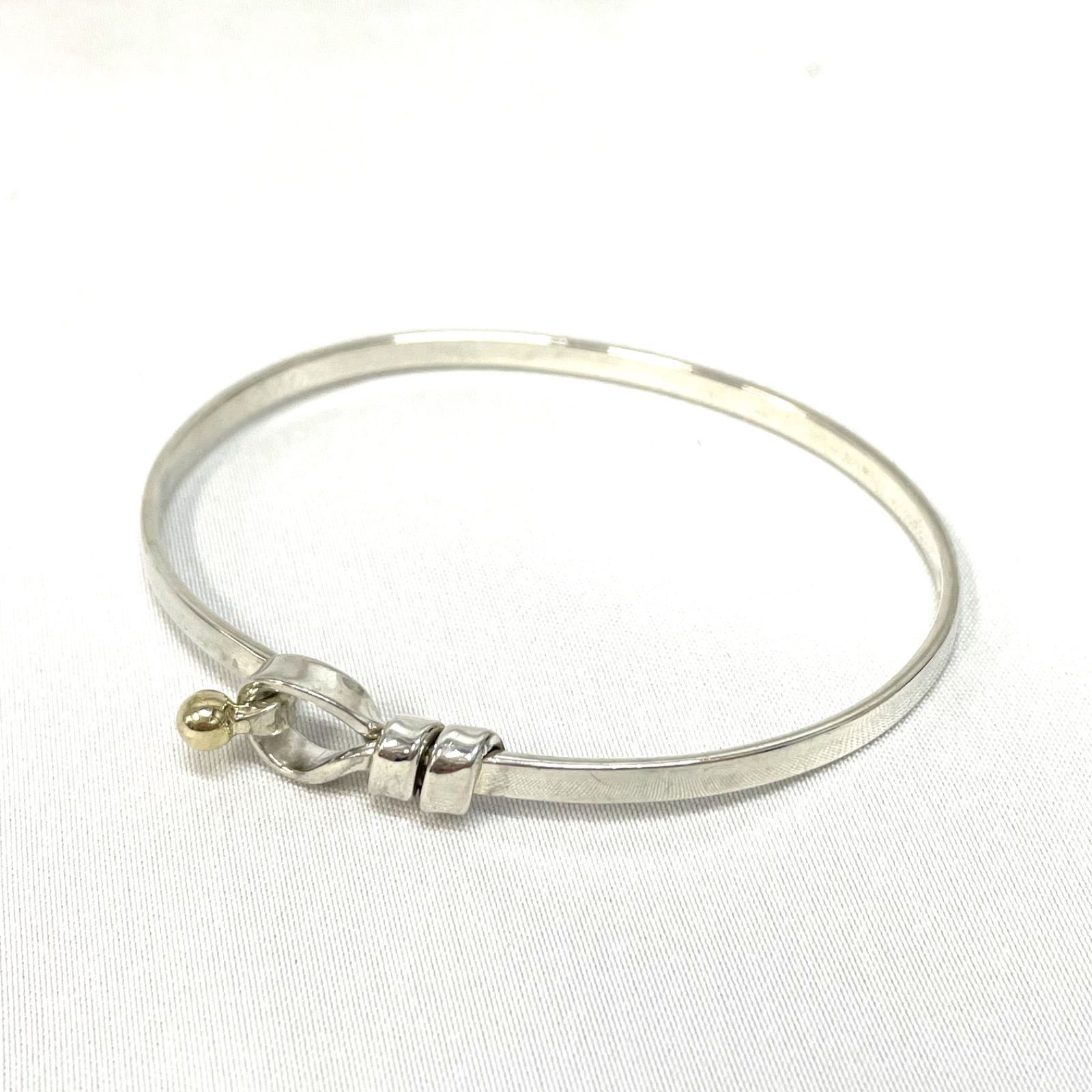 ABランク】 Tiffany ティファニー フック＆アイ バングル 925 750 YG