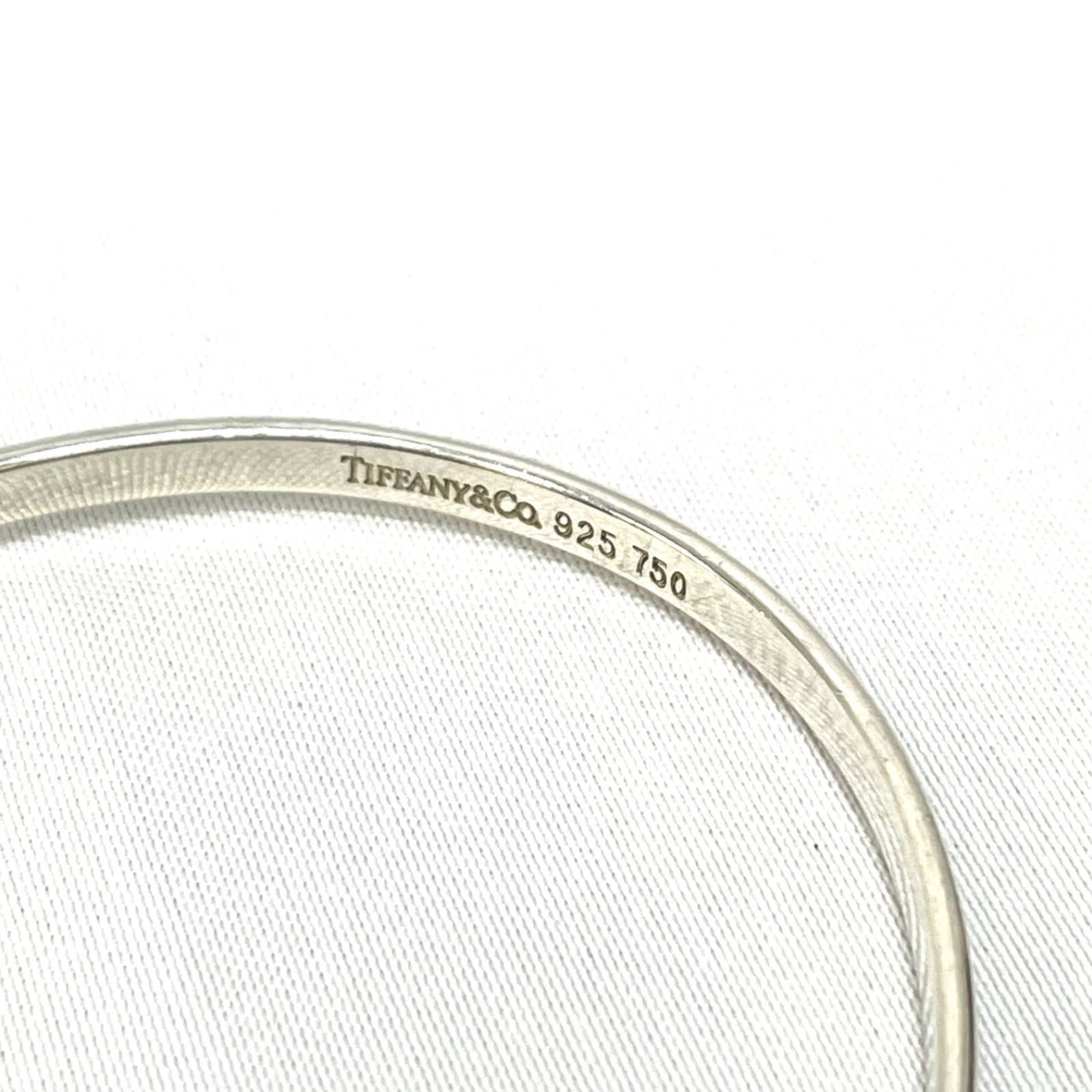 ABランク】 Tiffany ティファニー フック＆アイ バングル 925 750 YG 