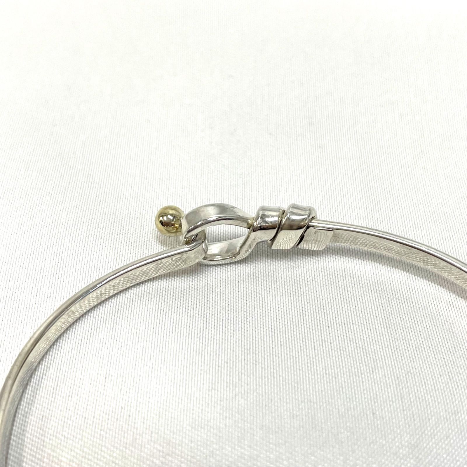 ABランク】 Tiffany ティファニー フック＆アイ バングル 925 750 YG
