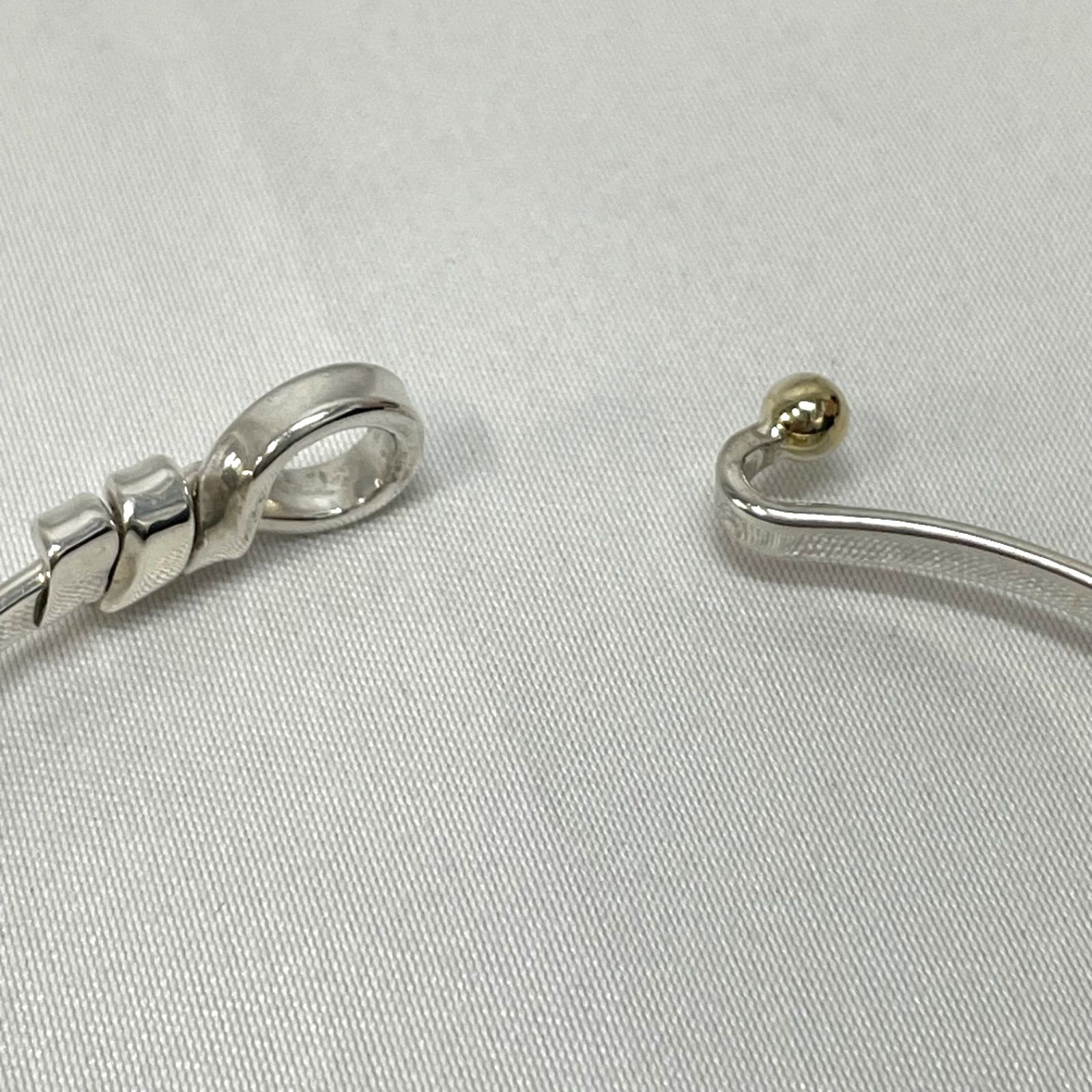 ABランク】 Tiffany ティファニー フック＆アイ バングル 925 750 YG