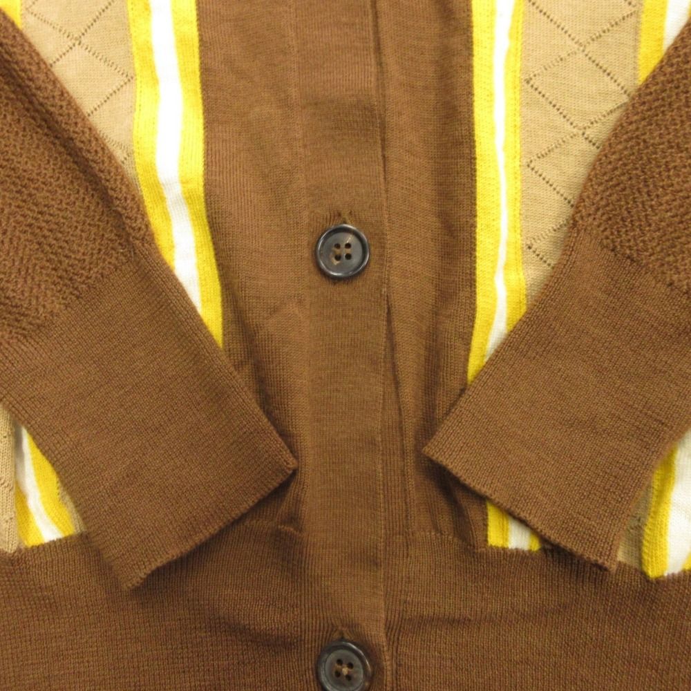 良品 MIU MIU ミュウミュウ ストライプ カーディガン ニット シャツ  