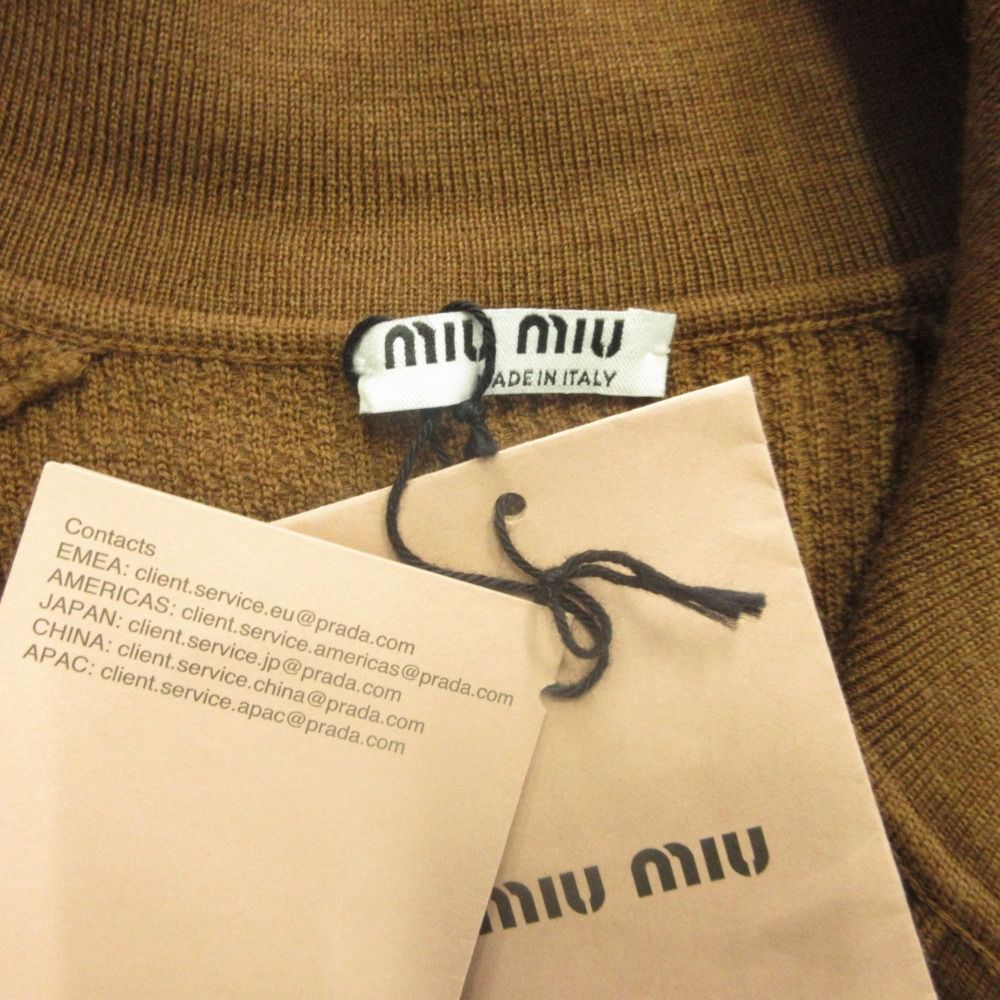 良品 MIU MIU ミュウミュウ ストライプ カーディガン ニット シャツ  