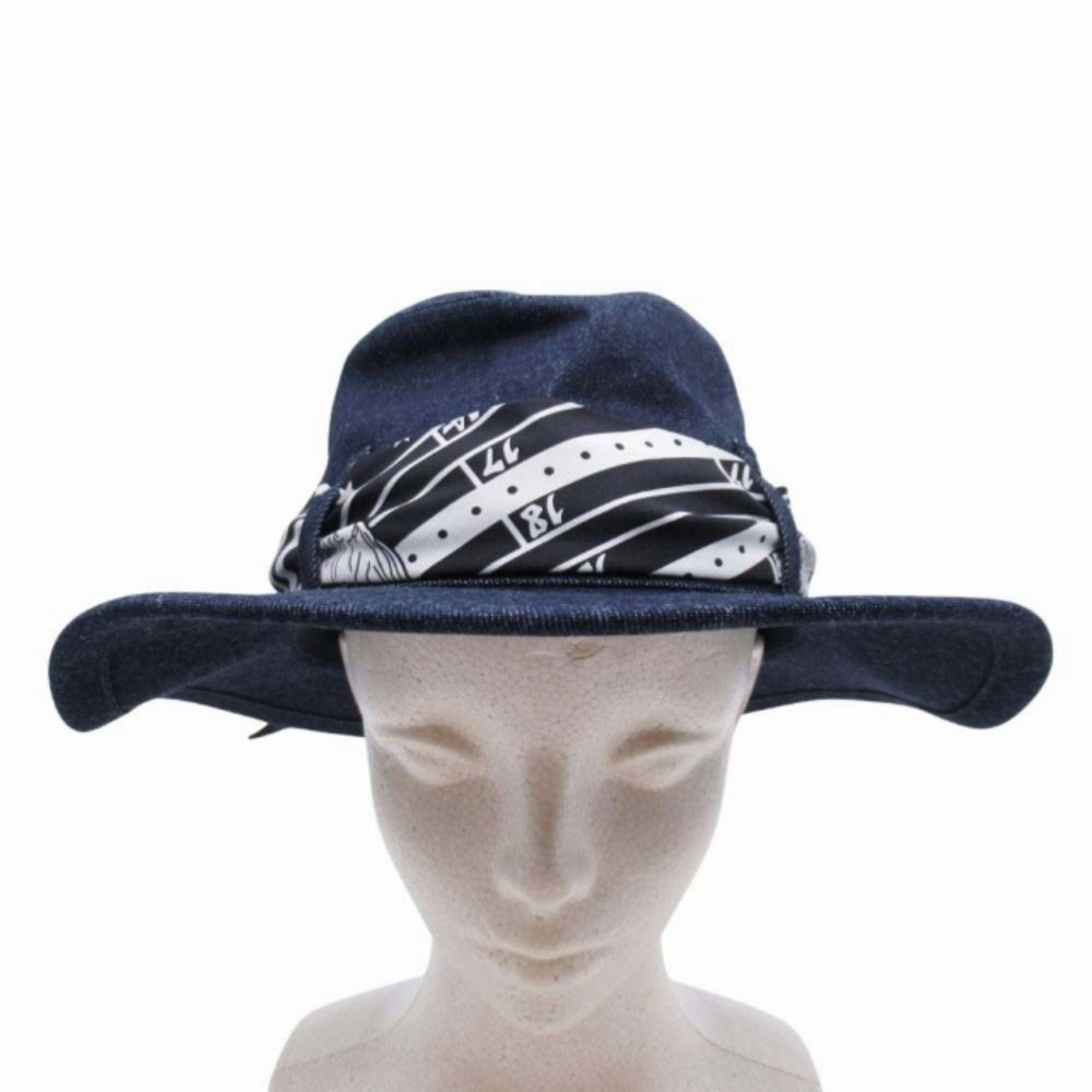 エルメス シルク ハット ネイビー 59 新品 未使用 未使用 24aw HERMES エルメス エロイーズ シルキーハット デニム