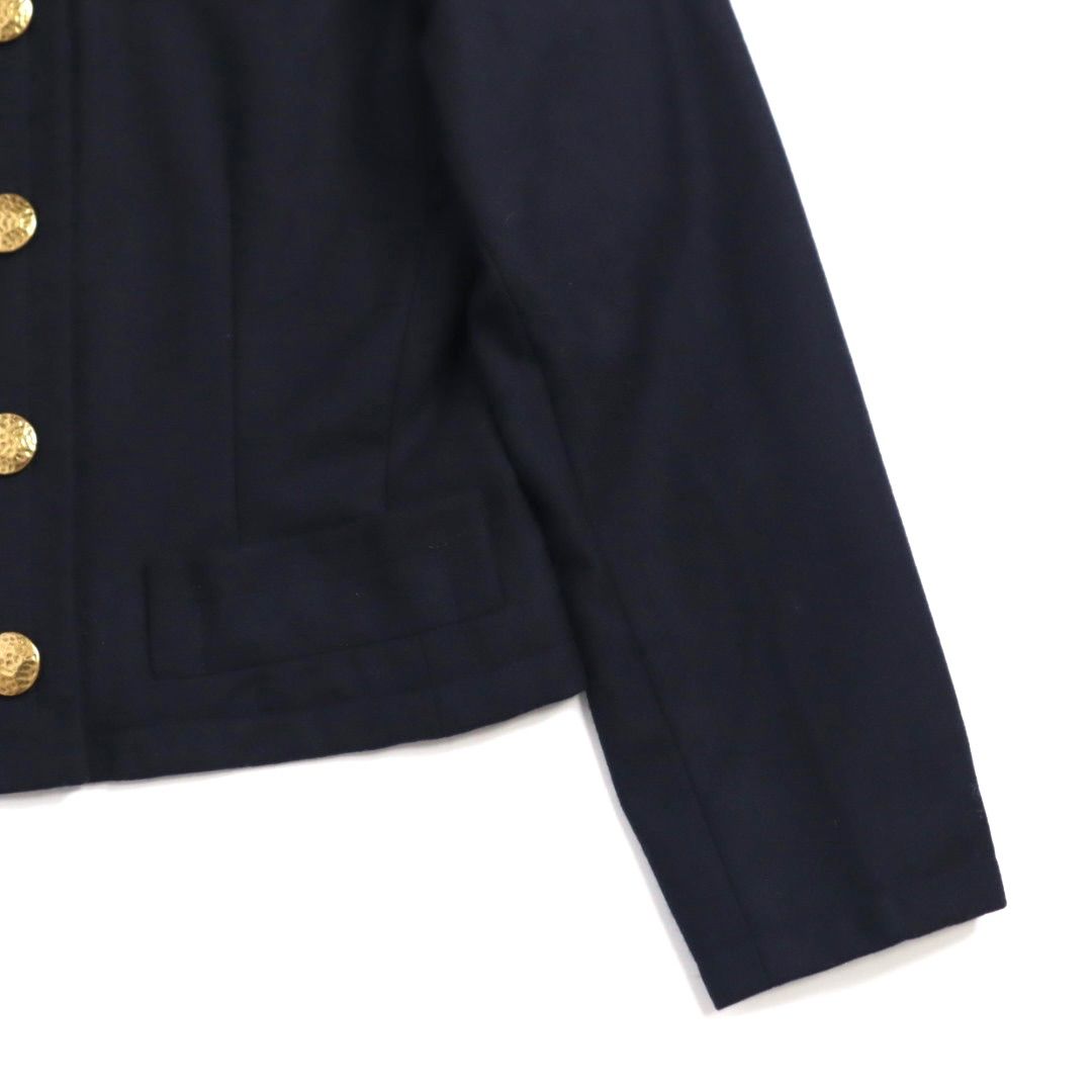イヴサンローラン ジャケット ショート丈 金ボタン ブラック ウール S Vintage archive 80s Yves Saint Laurent short jacket ヴィンテージ