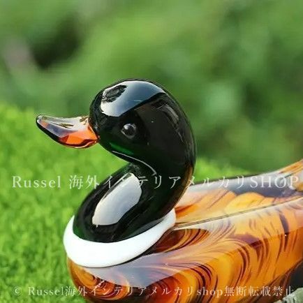 オブジェ 置物 ガラス お洒落 アニマル オシドリ 鴛鴦 かわいい 鳥