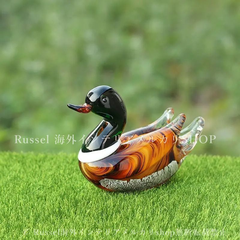 銀製　鴛鴦 オシドリ　ガラス製 置物 ケース入り 銀製 鴛鴦 オシドリ ガラス製 置物 ケース入り