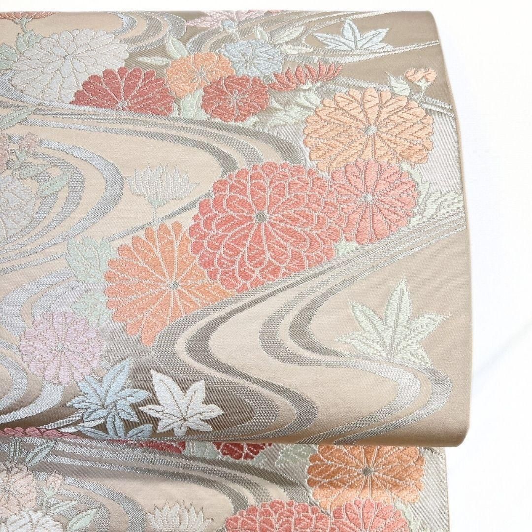 袋帯　川島織物　唐織　菊花　楓　流線　銀糸　着物　114b p ms 袋帯 川島織物 唐織 菊花 楓 流線 銀糸 着物 114b p ms - メルカリ