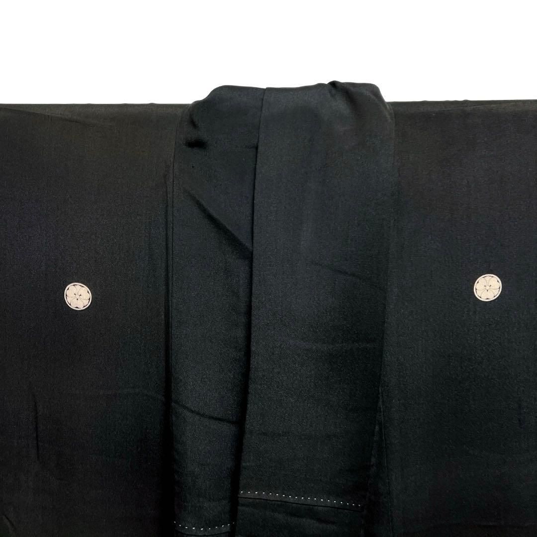 アンティーク 黒留袖 金駒刺繍 金彩 松竹梅 鶴 波 ヱ霞 着物 112b d 