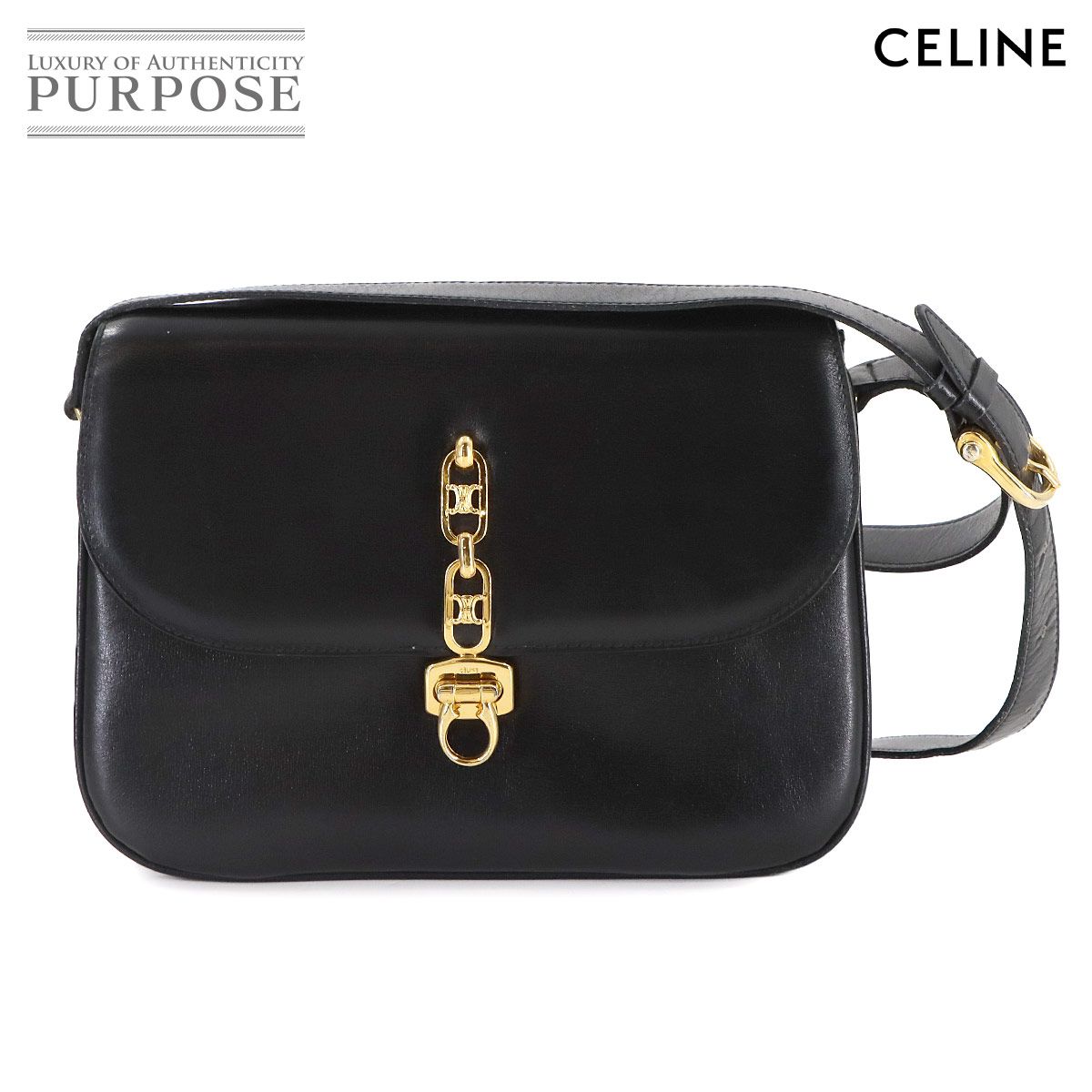 Peppe ⭐️セリーヌ⭐️トリオンフ 金具 レザー ショルダーバッグ Peppe ⭐️セリーヌ⭐️トリオンフ 金具 レザー ショルダーバッグ