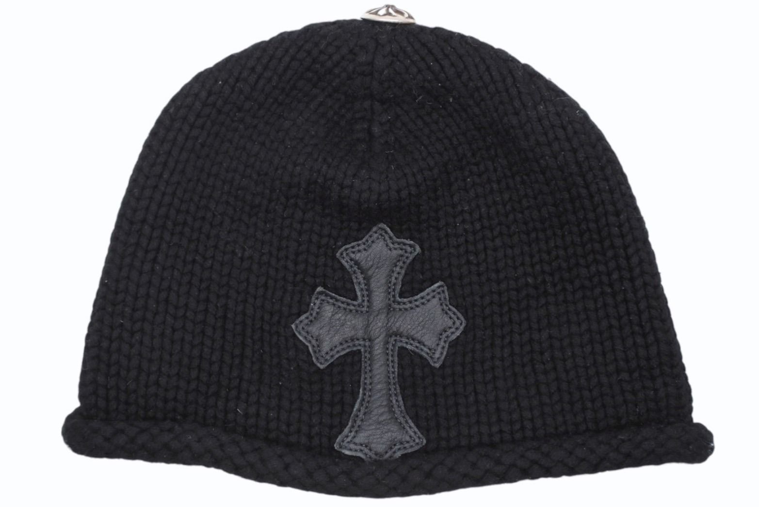 極美品 CHROME HEARTS クロムハーツ クロスパッチ ニットキャップ