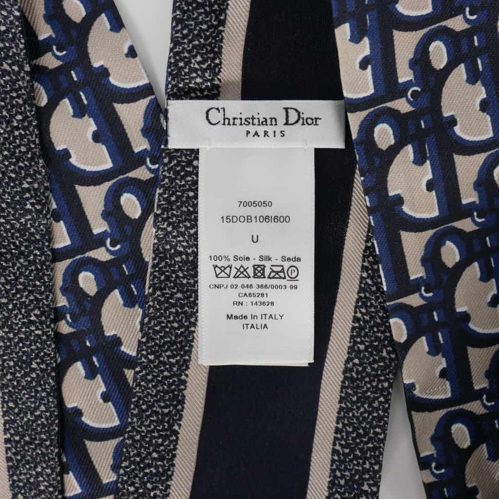 ディオール Dior ミッツァ スカーフ オブリーク シルクツイル 青