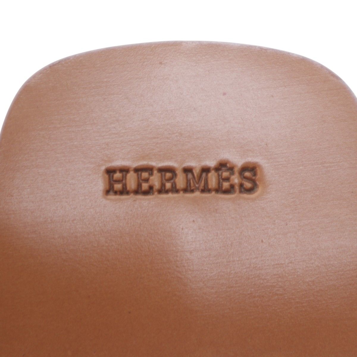 HERMES エルメス ケブラール Hロゴ レザ―/ウッド サンダル 38 ホワイト