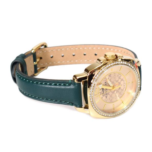 コーチ 時計 COACH ラインストーン レザー シグネチャー ボーイ